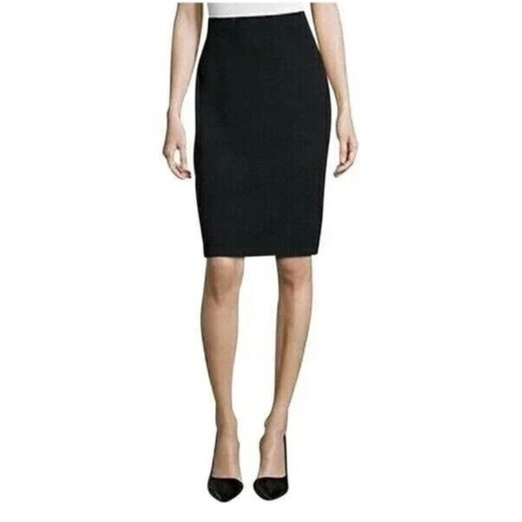 Vintage St John Collection pencil Knit Sweater Skirt black Sz 12 - Picture 1 of 6